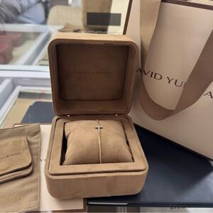 David Yurman 18K Yellow Gold with Diamonds Cross Bracelet